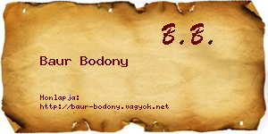 Baur Bodony névjegykártya